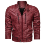 Men’s Vintage Maroon Moto Leather Jacket