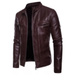 Men’s Dark Brown Moto-Inspired Leather Jacket
