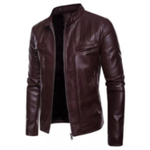 Men’s Dark Brown Moto-Inspired Leather Jacket