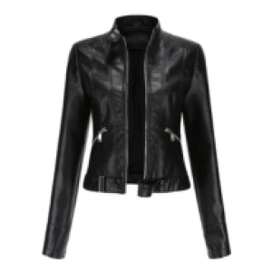 Classic Black Women’s Faux Leather Biker Jacket